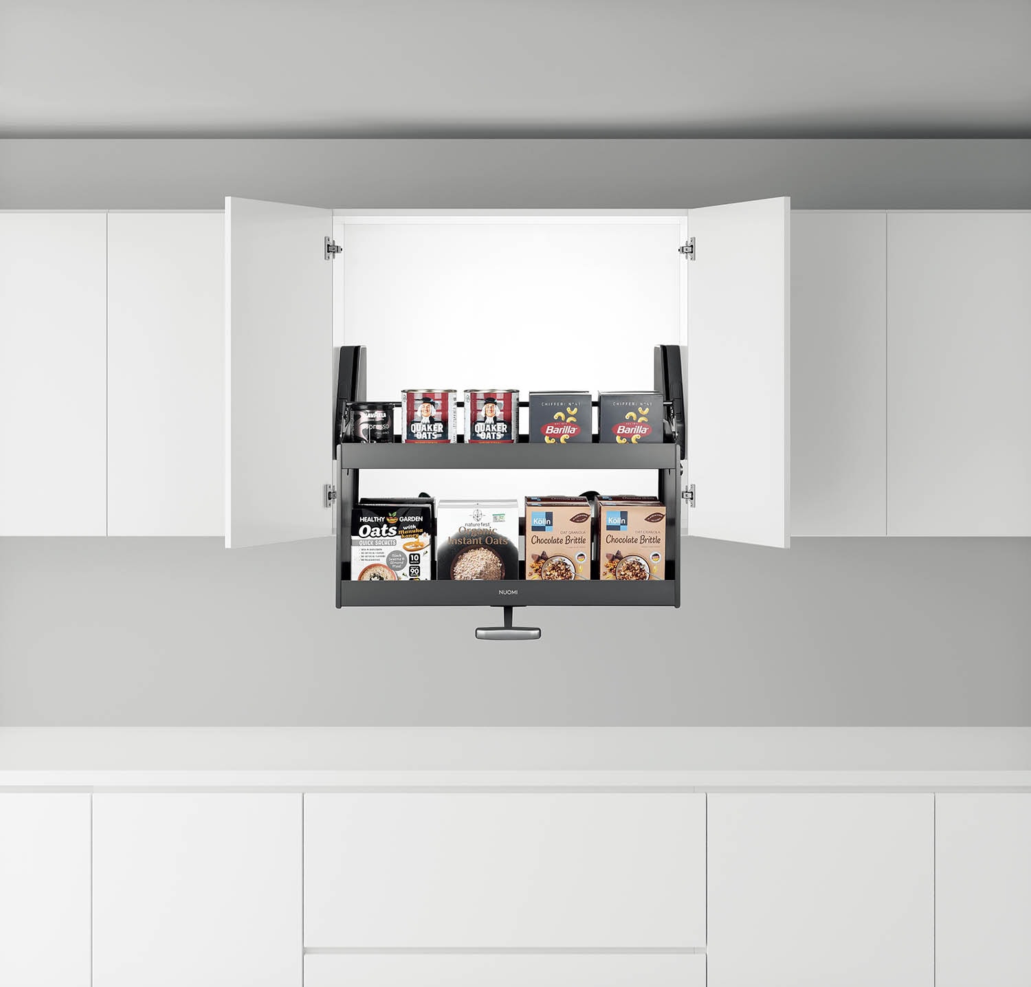 kitchen matt grey tall pantry unit
