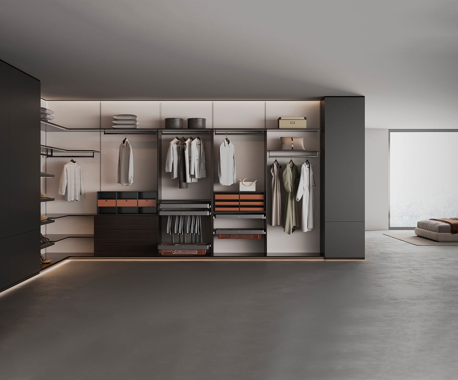 kitchen matt grey tall pantry unit