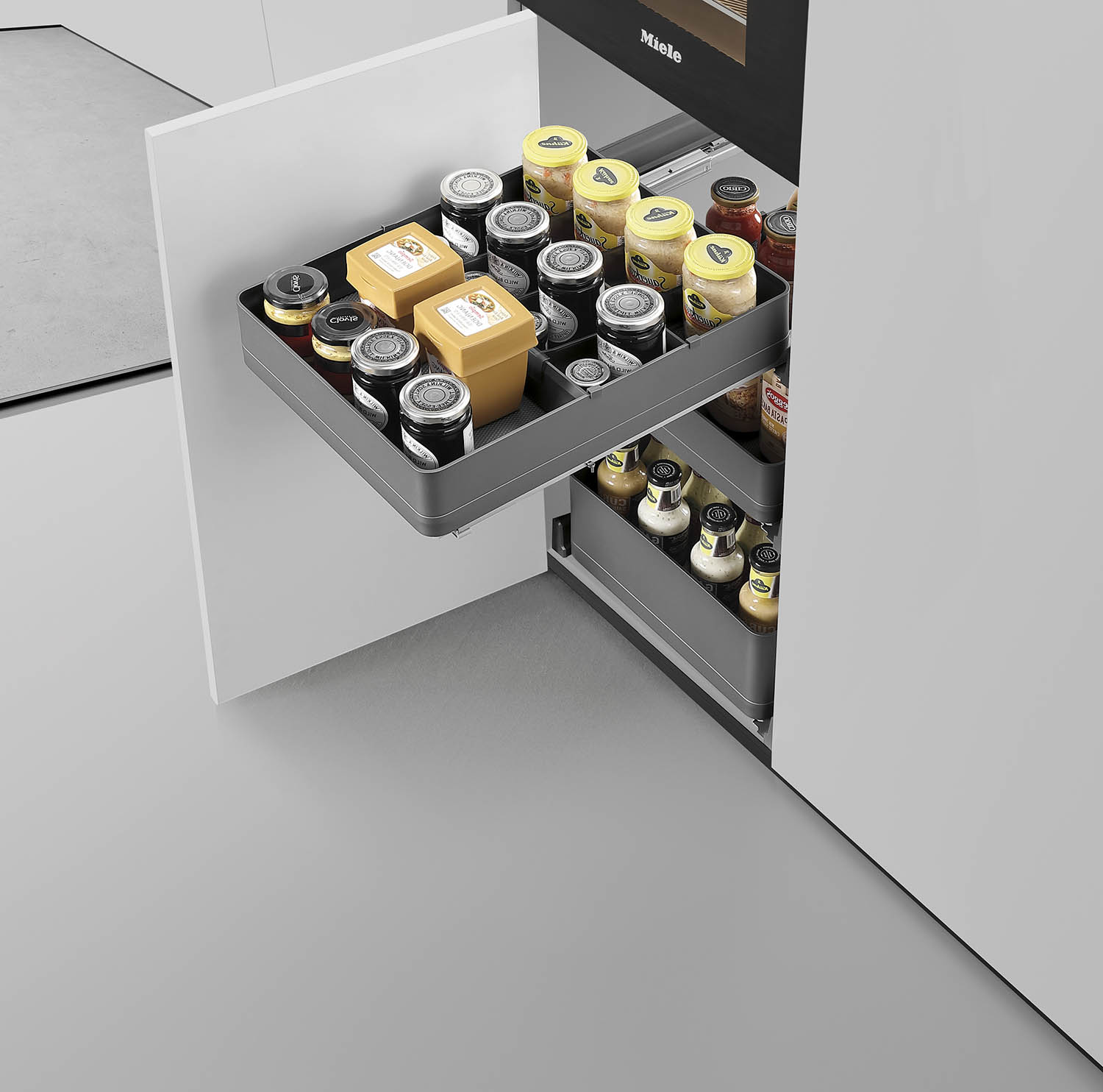 kitchen matt grey tall pantry unit