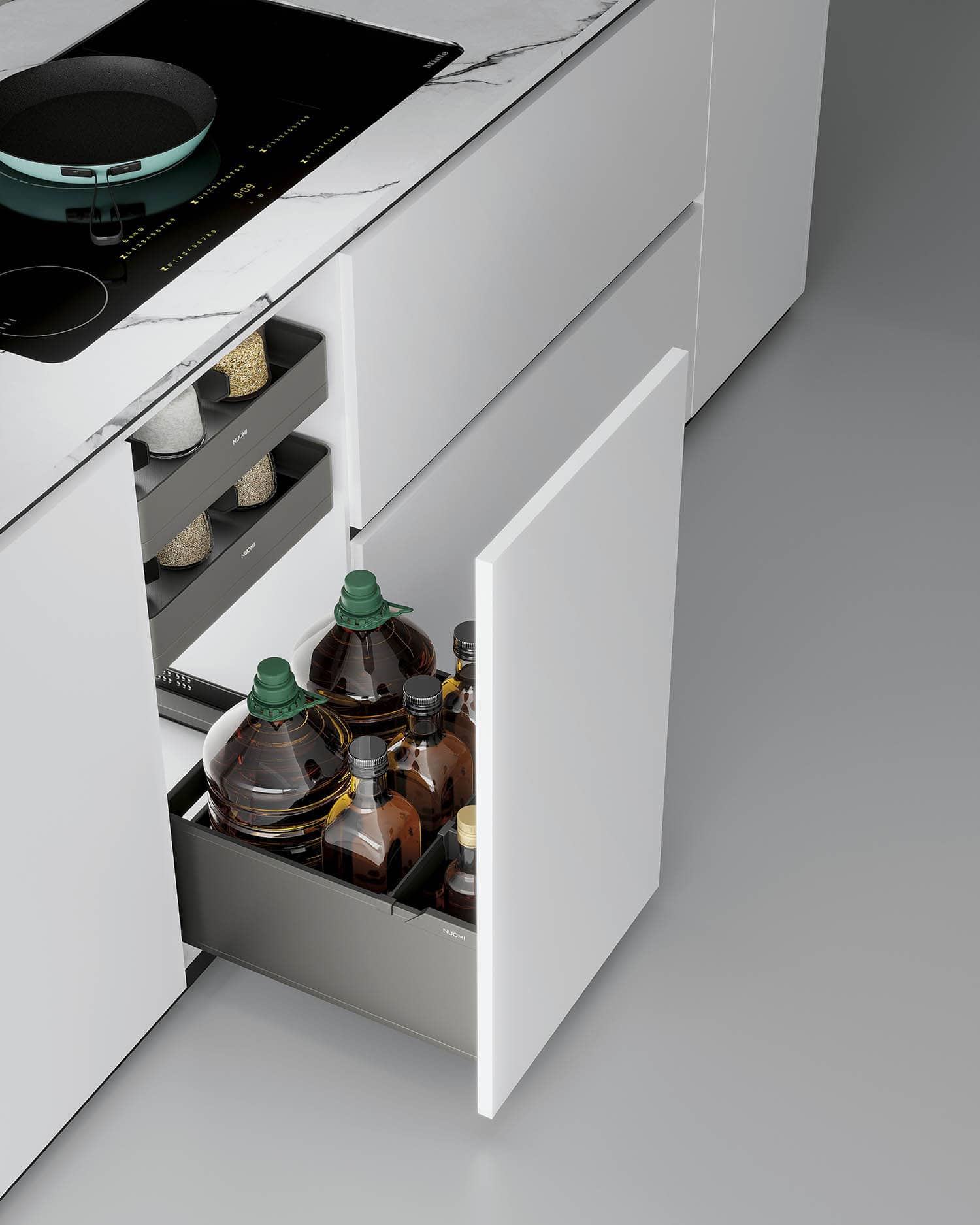 kitchen matt grey tall pantry unit